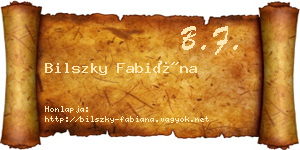 Bilszky Fabiána névjegykártya